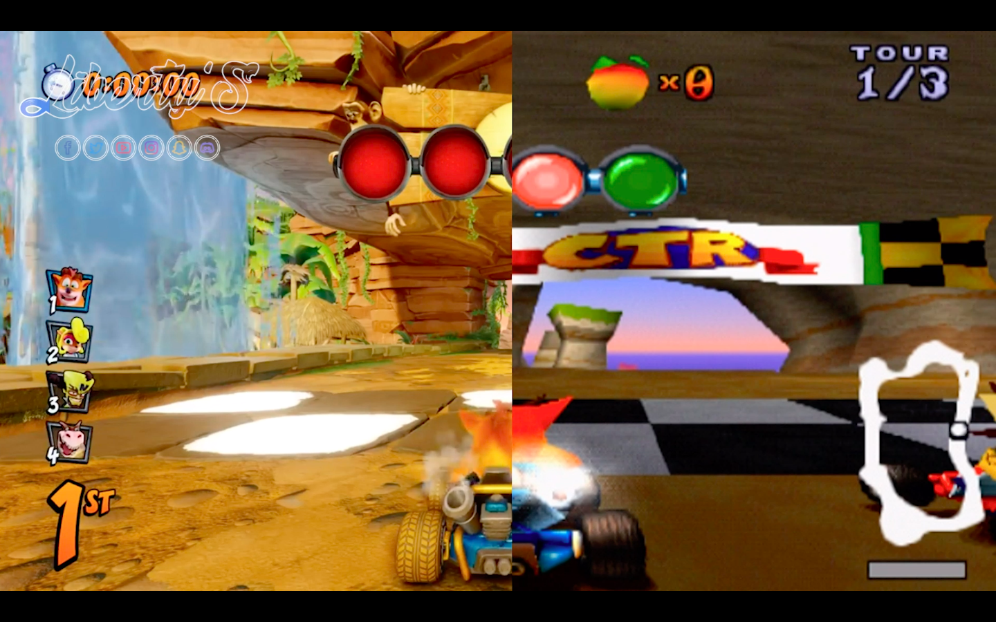 Comparatif CTR (PS One - 1999) et CTR Nitro Fueled (PS4 - 2019)