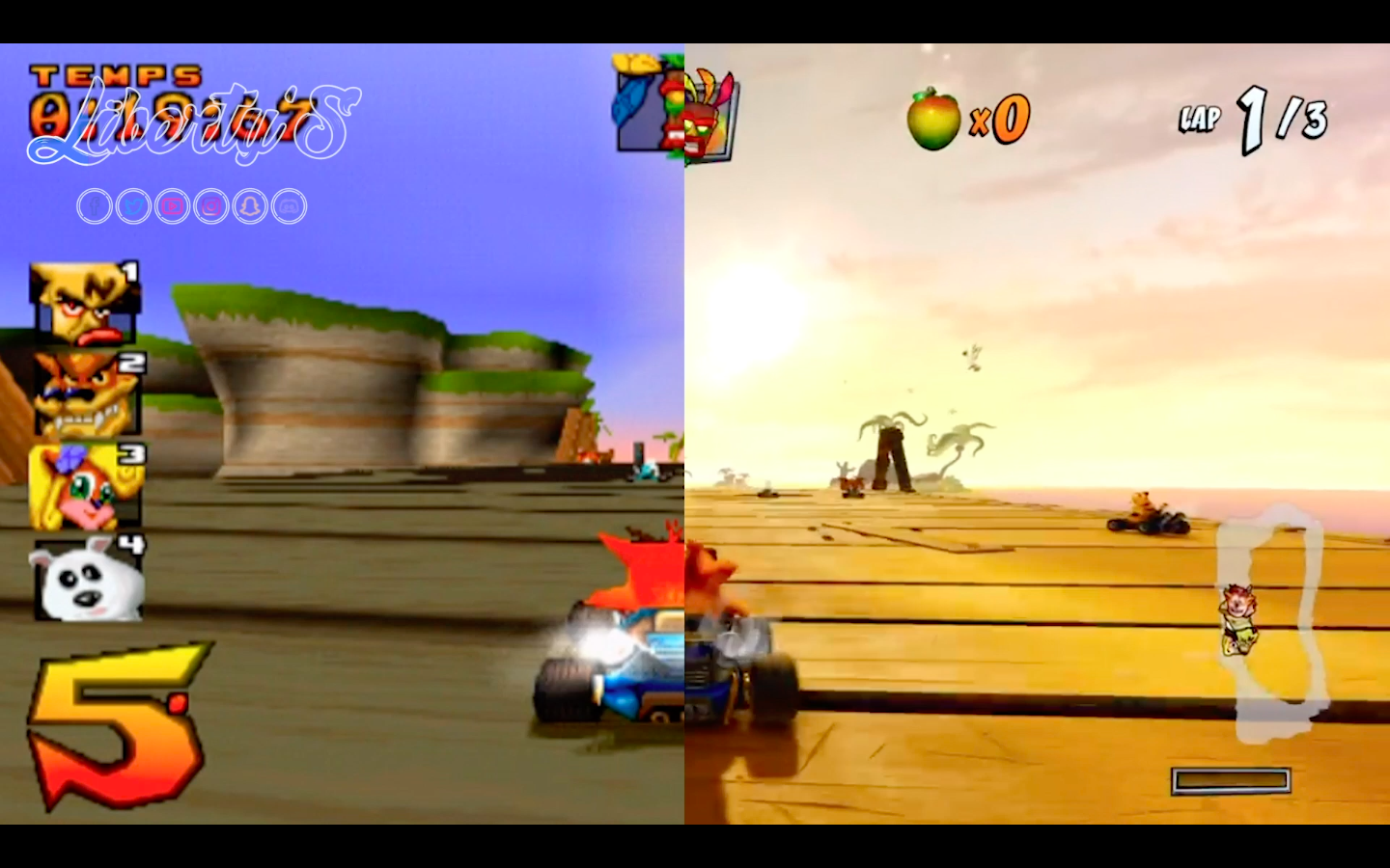 Comparatif CTR (PS One - 1999) et CTR Nitro Fueled (PS4 - 2019)